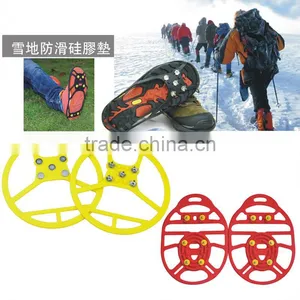 Outdoor Round 5 Teeth Silicone Crampons Antiskid Shoe Covers/ Crampons for Snow and Ice to Prevent Skating thumbnail-4