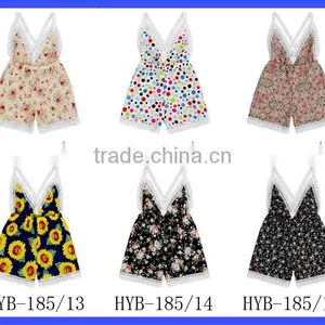 Wholesale New Fashion Bay Summer Cotton Onesie Floral Romper White Lace Childrens Playsuit thumbnail-6