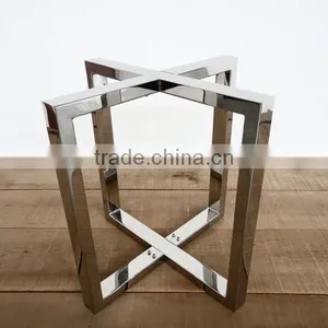 Stainless Steel Solid Wood Dining Table Metal Leg Wholesale Factory thumbnail-4