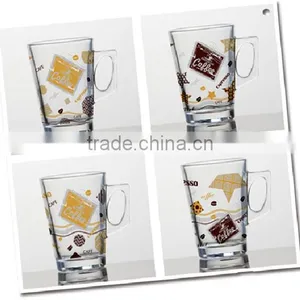 6oz 8oz 10oz 12oz Caffe Latte Espresso Cappuccino Color Printing Coffee Mug Drinking Glass Mug With Han thumbnail-3