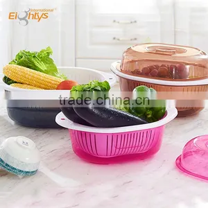 Water Drain Vegetable Plastic Rice Washing Basket Washing Fruit Basket thumbnail-1