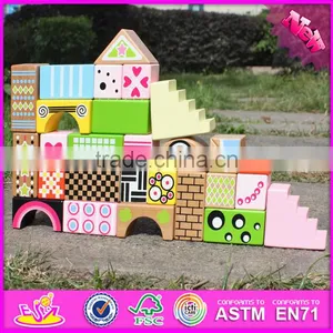 2017 New Design 28 Pieces Educational Kids Wooden Toy Building Blocks W13A120 thumbnail-5