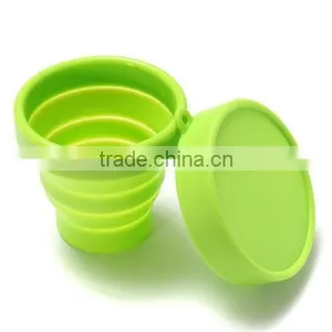 The Silicone Collapsible Outdoor Folding Cup Retractable Drinking Water Cup thumbnail-2