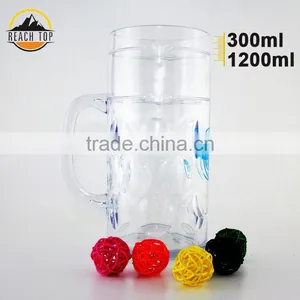 300ml PS Bpa Free Wholesale Plastic Drinking Beer Mug With Handle thumbnail-1