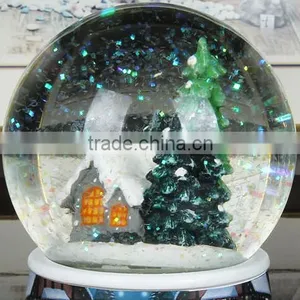 Polyresin Christmas Snow Globe Decoration Snow Globe With Music Box thumbnail-3