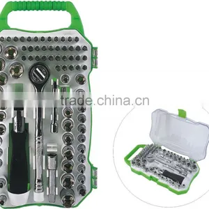 78pcs 1/4" & 3/8" Drive Socket Set and Automatic Torque Wrench thumbnail-1