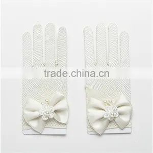Royal Style Luury Flower Girls Party Gloves Waist Flowers Bow Decoration Childrens Little Girl Princess Manner Vintage Gloves thumbnail-5