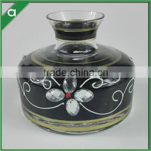 Black Flower Glass Bottle for 100ml Reed Diffuser Oil With Glass Stopper thumbnail-1
