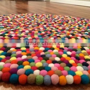 High Quality Nepal Handmade Round Wool Felt Ball Carpets/rugs thumbnail-2