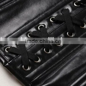 Surface High Quality Genuine Leather, 20 Double Steel Bone With5 Buckles, Back Lace-up Waist Trainer Corset Body Shaper thumbnail-4