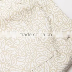 High Quality 100% Cotton Jacquard Fabric Womens New Fashion Trousers thumbnail-5