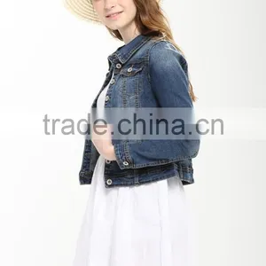 Oem Service Korean Style Loose Fancy Short Style Denim Jacket Wholesale thumbnail-3