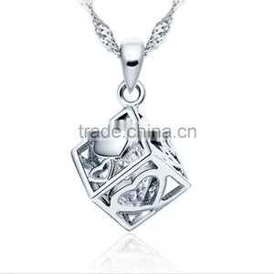 Modern Personalized Design Jewelry 925 Silver Rubik's Cube Pendant thumbnail-1