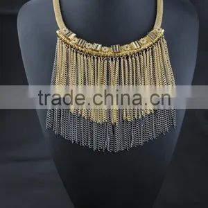 Baroque Style Metal Chain Tassel Ethnic Necklace Jewelry for Women thumbnail-1
