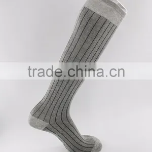 Autumn Winter Combed Cotton Knee High Grey Socks thumbnail-1