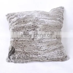 CX-D-79 Cushion Covers Real Rabbit Fur Decorative Pillow Drop Ship Paypal thumbnail-1