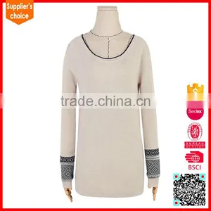 Latest Design Cashmere Knitted Sweaters Jumpers 100 % Cashmere Sweater Women thumbnail-3