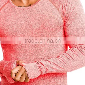 Compression Long Sleeve Gym t Shirt With Scoop Neck thumbnail-4