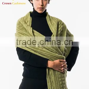 100% Pure Cashmere Cable Wrap/Shawl Pashmina Shawl/Wrap thumbnail-6