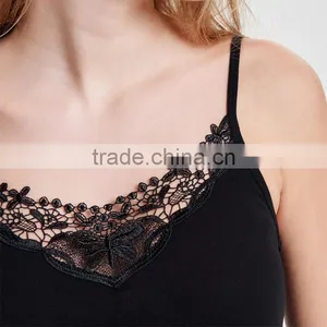 White Black Camisoles for Women Narrow Shoulder Straps Slim Lace Tank Tops thumbnail-6