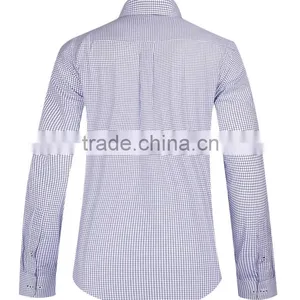 2017 Men's Long Sleeve Checked Casual Shirt Wholesale thumbnail-3