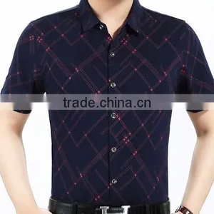 Business Casual Men Mercerized Cotton Short Sleeve Shirt thumbnail-5
