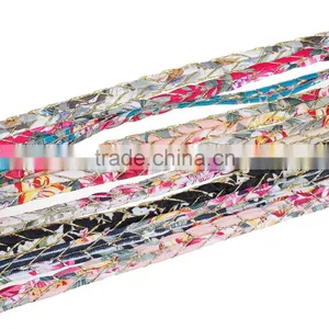 Beautiful Flower Pattern Golden Flat Fabric Cord thumbnail-2