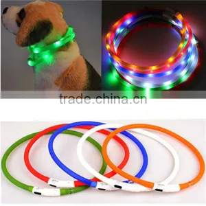 Newest USB Rechargeable Led Dog Pet Flashing Collar Light Up Chargeable Night Safety Necklace Free Size Si Colors Convinient thumbnail-1