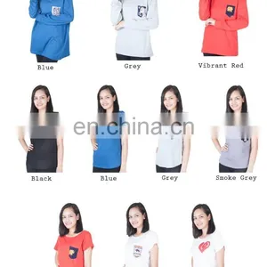 Women's T-shirt Short and Long Sleeve With Pocket Crew Neck Comfort All Sizes thumbnail-2