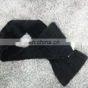 Knitted Black Mink Long Scarf Shawl Mink Stole European Style thumbnail-3