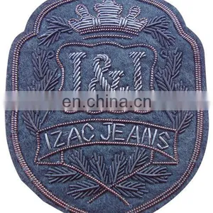 Hand Embroidered Bullion Blazer Wire Bullion Badges I & J thumbnail-1