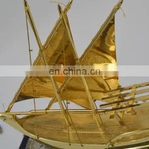 Miniature 3d Metal Ship Model Plated With Gold Leaf For Decoration Gifts Or Collection thumbnail-3