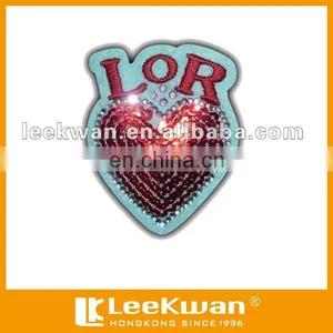 Sequin Heart Patch Sequin Embroidery Patch, Sequin Embroidery Designs thumbnail-5