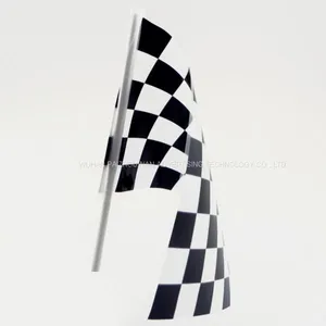 Factory Wholesale 3x5 Ft Black White Custom Checkered Race Hand Waving Flag thumbnail-4