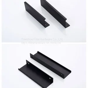 Filta Hardware Furniture Cabinet Drawer Aluminum Anodized Matt Black Pull Handle 4360 thumbnail-1