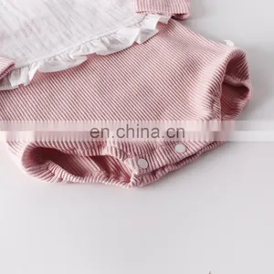 Button Style Infant Baby Jumpsuit Ribbed Cotton Soft Baby Cotton Romper thumbnail-6