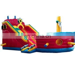 Outdoor Children Amusement Park Steamer Shape Inflatable Bouncy Castle Slide For Sale thumbnail-1