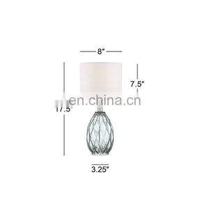 Nordic Sky Blue Elegant Modern Custom Restaurant Hotel Home Decor Cheap Glass Table Lamps With Logo thumbnail-2