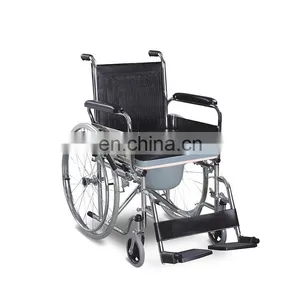 Disabled Equipment Healthcare Folding U Shaped Commode Seat Toilet Wheel Chair thumbnail-2
