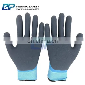 Thermal Waterproof Nylon Acrylic Liner Latex Double Dipped Sandy Coated Working Glove Winter thumbnail-4
