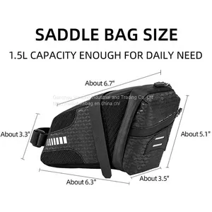 Reflective Rear Cycling Saddle Bag Taillight MTB Rode Bike Large Capacity Bag Bicycle Accessories Pouch thumbnail-4