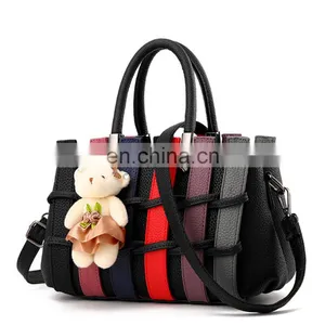2021 Hot Selling Fashion, Colored Hand Bags Ladies Crossbody Purses Handbag Women With Free Bear/ thumbnail-3