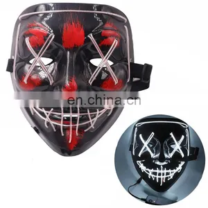 Factory Promotional Party Led Light Joker Neon Facial Adult Party Masks Halloween Party Mask With Battery thumbnail-5