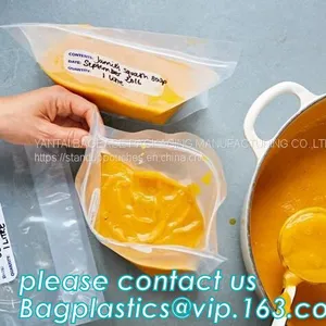 Soup Bag, Liquid Storage, Food Double Zip Lock Plastic Packaging Bag, Eco Friendly Zip Lock Bag, Polyethylene Packaging thumbnail-1