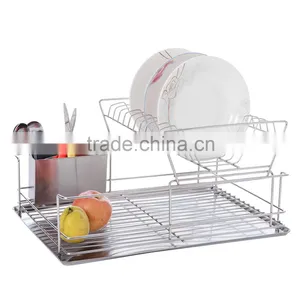 Hot Selling 2 Tier Stainless Steel Dish Rack thumbnail-1
