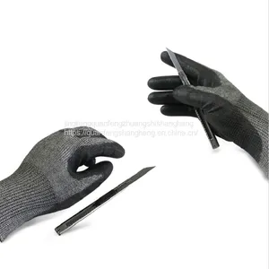 Anti Slip Hppe Cut Resistance Pu Coated Gloves thumbnail-1