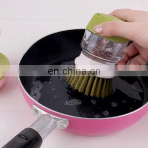 Kitchen Cleaning Tools Silicone Handle Cleaning Brush Soap Dispenser Dishwashing Brush thumbnail-4