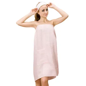 European Size Waffle Wrap With Headband,Robe OEM( WR2130-KW) thumbnail-3