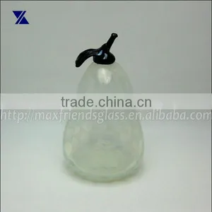 Hand Made White and Clear Pear Shape Design Glass Room Fragrance Diffuser Bottle thumbnail-1