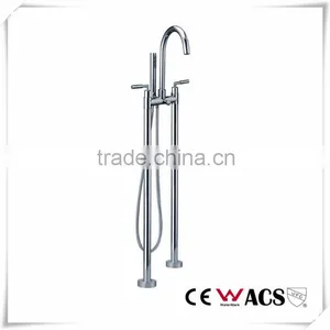 Freestanding Floor Mounted Bathtub Spout Faucet Cold/Hot Mixer Tap thumbnail-5